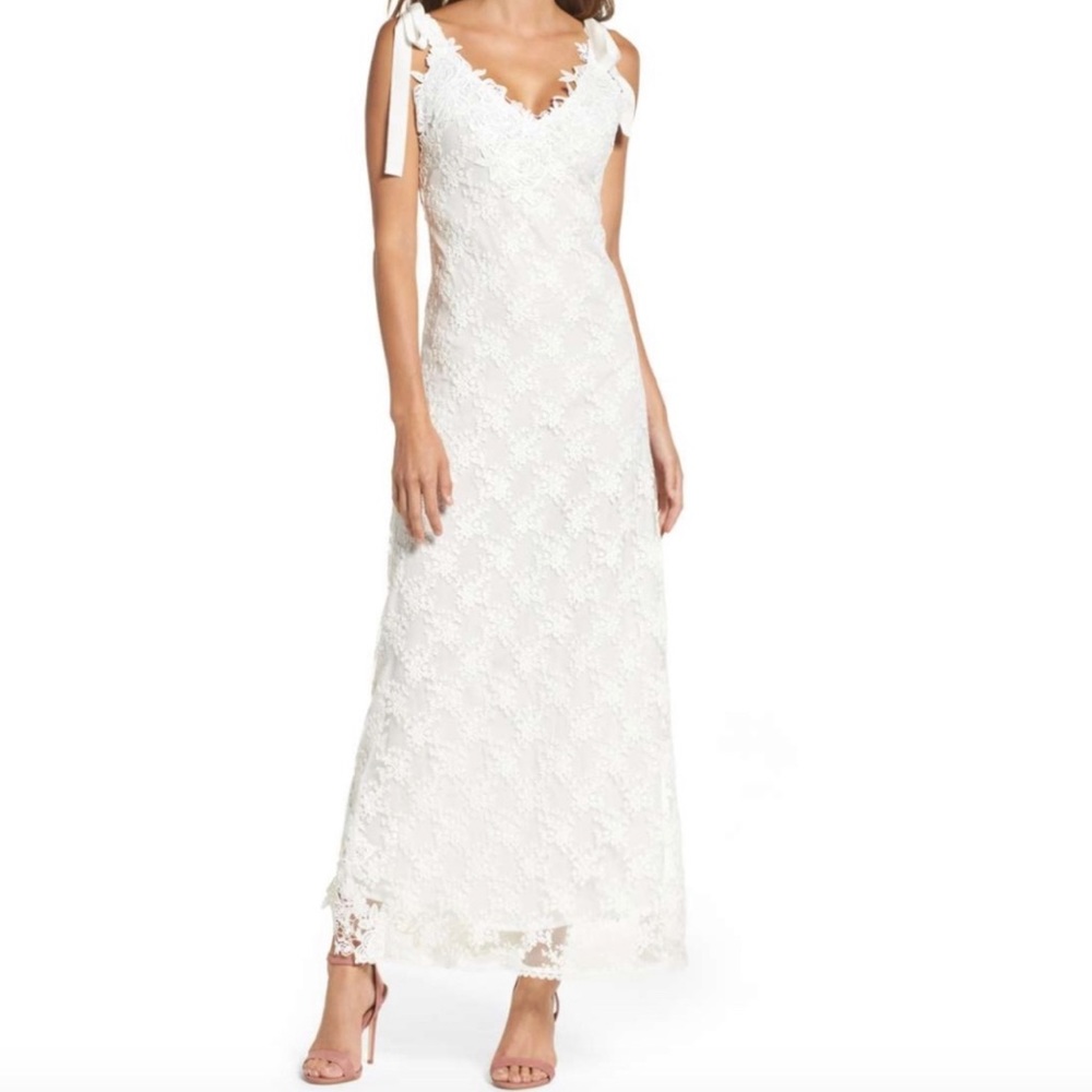 FOXIEDOX August Shoulder Tie Lace Maxi Dress